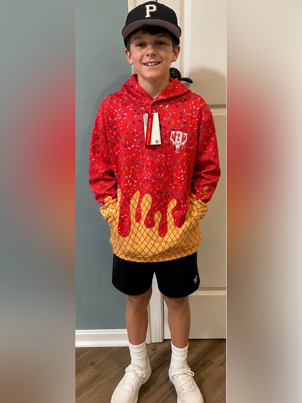 Baseball lifestyle B 101 Red Ice Cream Sprinkle hoodie